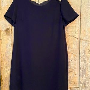 Pleated back shift dress 3 inches above knee